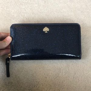 Kate spade navy glitter wallet